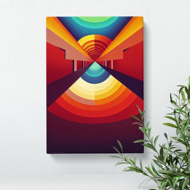 Abstract Art Tunnel - Wrapped Canvas Painting George Oliver Size: 60cm H x 40cm W x 3cm D on Productcaster.