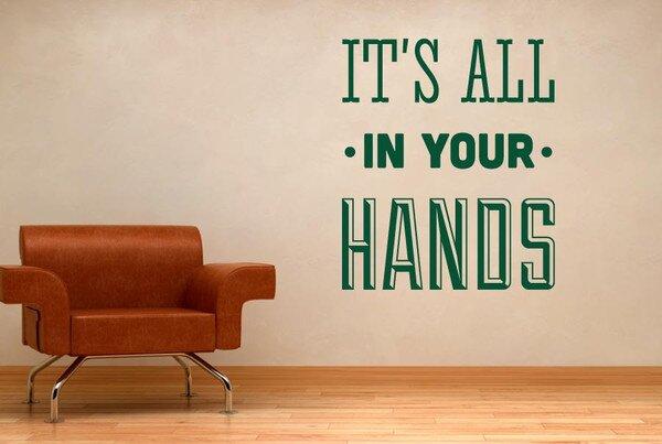 It's All In Your Hands Wall Sticker East Urban Home Colour: Brown, Size: Large on Productcaster.