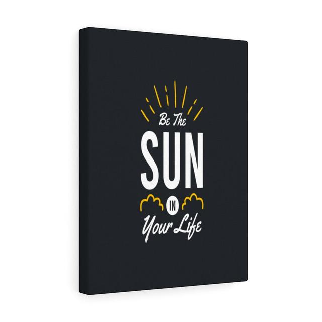 Be the Sun in Your Life - Wrapped Canvas Typography Blue Elephant on Productcaster.