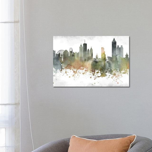 Atlanta Skyline - Wrapped Canvas Painting Ophelia & Co. Size: 20.32cm H x 20.32cm W x 1.905cm D on Productcaster.