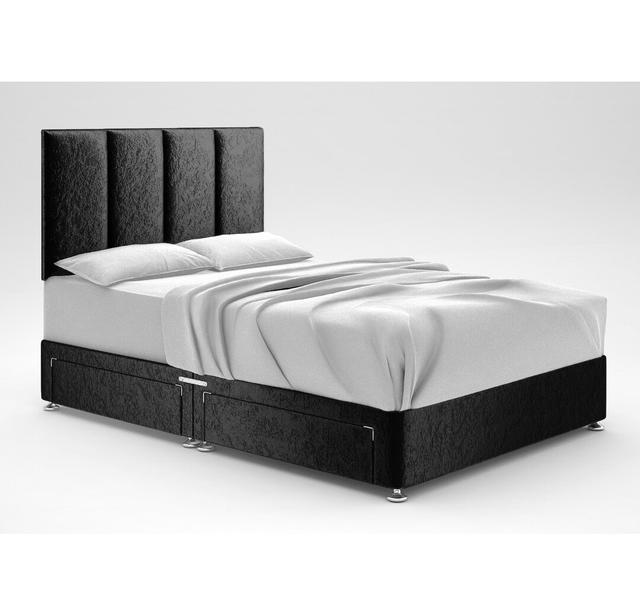 Bendooragh Divan Bed Base 17 Stories Storage Type: 2 Drawers Same Side, Colour: Black, Size: Single (3') on Productcaster.