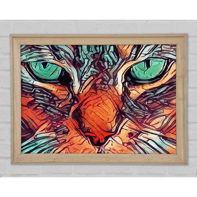 Cat Eyes Close In View - Single Picture Frame Art Prints Rosalind Wheeler Size: 42cm H x 59.7cm W x 1.5cm D on Productcaster.