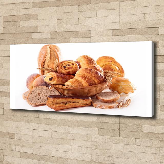 Bread - Print Ebern Designs Format: Glass, Size: 70cm H x 100cm W x 4cm D on Productcaster.