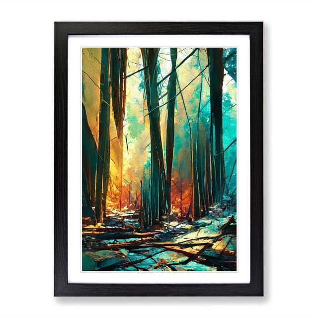 Forest Abstract No.1 - Picture Frame Graphic Art Alpen Home Frame Colour: Black, Size: 64cm H x 46cm W x 2cm D on Productcaster.