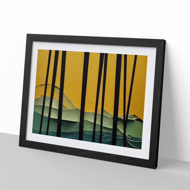 Dazzling Abstract Forest - Picture Frame Graphic Art Latitude Run Frame Colour: Black Framed, Size: 25cm H x 34cm W x 2cm D on Productcaster.