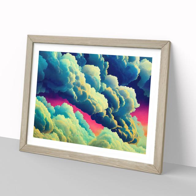 Lush Cloudy Sky - Picture Frame Painting 17 Stories Size: 46cm H x 64cm W x 2cm D, Frame Colour: Oak on Productcaster.