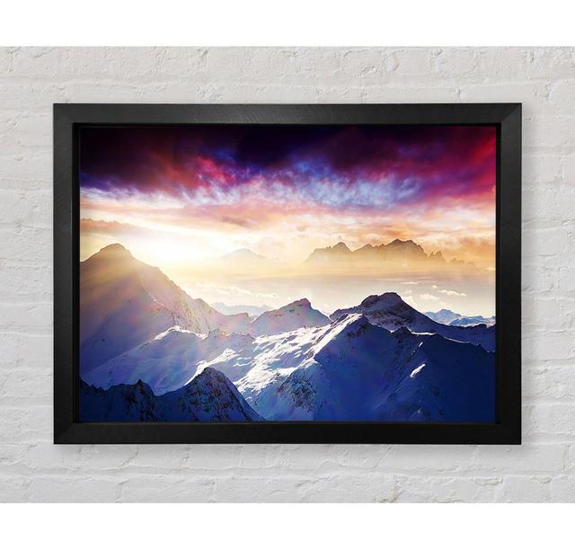 Snow Mountains 2 Framed Print House of Hampton Size: 42cm H x 59.7cm W x 3.4cm D, Format: Ventura Black Framed Paper on Productcaster.