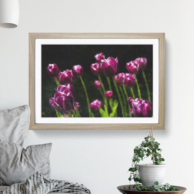 Pink Tulip Flowers - Picture Frame Graphic Art East Urban Home Frame Option: Oak Framed, Size: 36cm H x 48cm W x 2cm D on Productcaster.