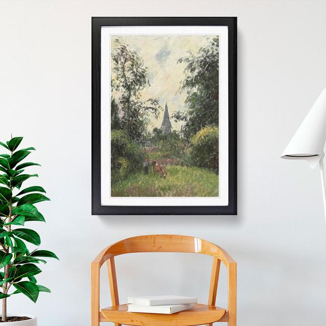 Steeple of Bazincourt by Camille Pissarro - Picture Frame Painting East Urban Home Size: 36cm H x 27cm W x 2cm D, Frame Option: Black on Productcaster.