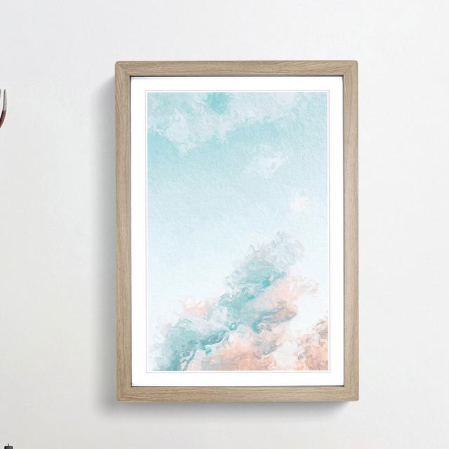 Peach Kissed Clouds in Abstract - Picture Frame Painting Print East Urban Home Frame Option: Oak Framed, Size: 48cm H x 36cm W x 2cm D on Productcaster.