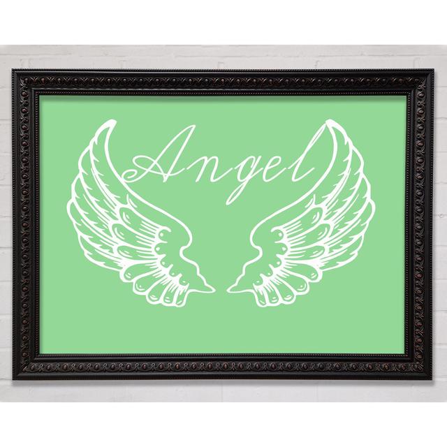 Angel Wings 4 White - Single Picture Frame Art Prints Happy Larry Size: 21cm H x 29.7cm W x 3cm D, Colour: Green, Format: Black/Walnut Framed Paper on Productcaster.