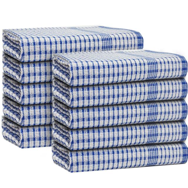 Cotton Stripe Jacquard Tea Towel Kitchen Towel Longshore Tides Colour: Blue on Productcaster.