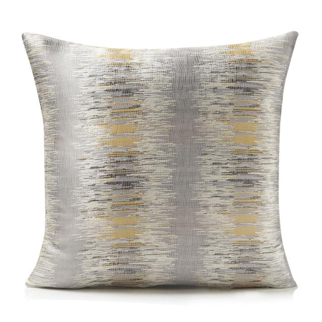 Auberon Reflections Abstract Scatter Cushion with Filler Pad Hashtag Home Size: 55cm H x 55cm W x 10cm D, Colour: Ochre on Productcaster.