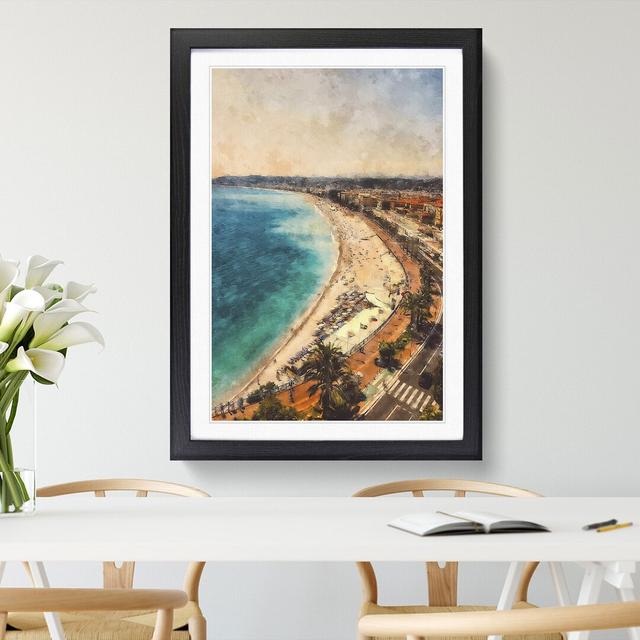 Beach View in Nice France - Picture Frame Painting East Urban Home Frame Option: Black Framed, Size: 48cm H x 36cm W x 2cm D on Productcaster.