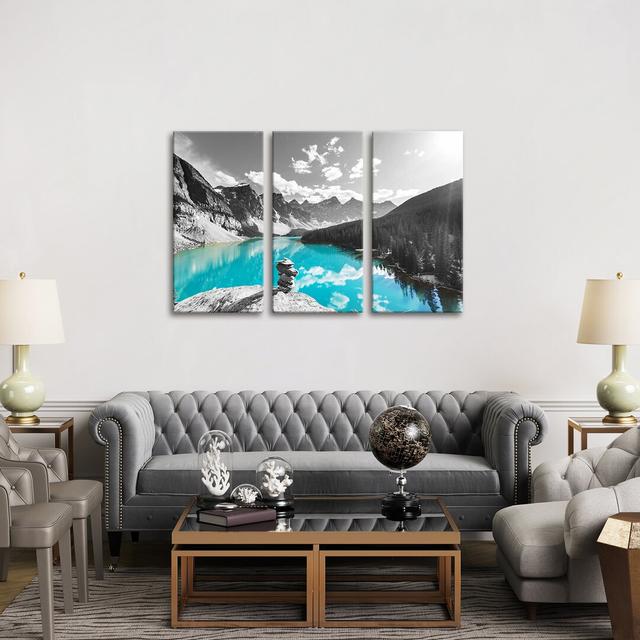 Uplifting Reflection - 3 Piece Wrapped Canvas Print Union Rustic Size: 101.6cm H x 152.4cm W x 1.91cm D on Productcaster.