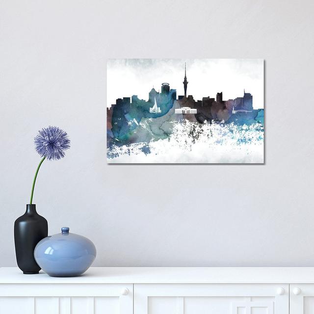 Auckland Bluish Skyline by WallDecorAddict - Wrapped Canvas Art Prints Latitude Run Size: 30.48cm H x 45.72cm W x 1.91cm D on Productcaster.