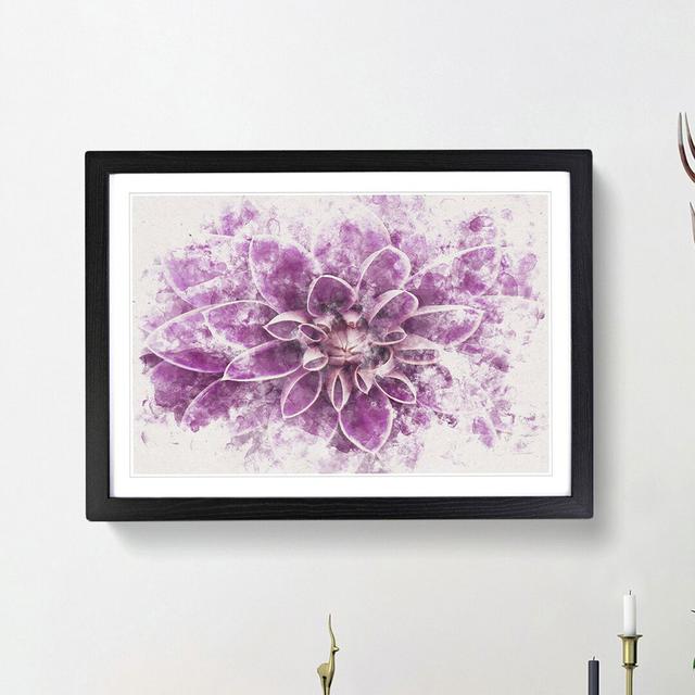 Pink Dahlia Flower - Picture Frame Painting Print East Urban Home Frame Option: Black Framed, Size: 45cm H x 63cm W x 2cm D on Productcaster.