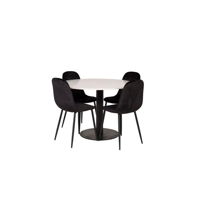 Withernsea Dining Set with 4 Chairs Canora Grey Colour (Chair): Black on Productcaster.