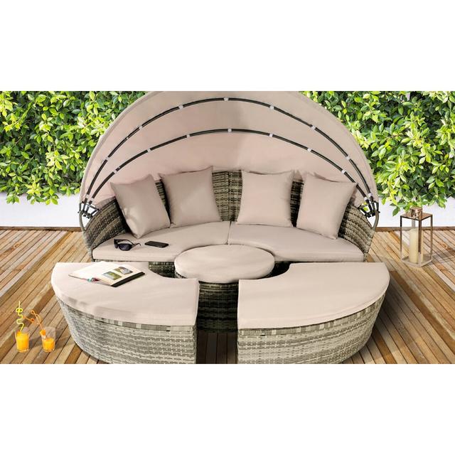 Stacey Garden Daybed with Cushions Dakota Fields Colour: Grey on Productcaster.