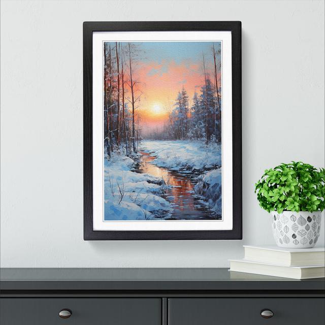 Winter Landscape Informel - Single Picture Frame Print on Wood Alpen Home Frame Colour: Black, Size: 34cm H x 25cm W x 2cm D on Productcaster.