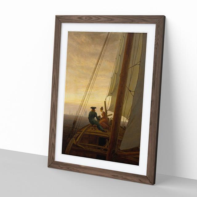 On the Sailing Boat by Caspar David Friedrich - Picture Frame Painting East Urban Home Frame Option: Walnut Framed, Size: 65cm H x 48cm W x 2cm D on Productcaster.