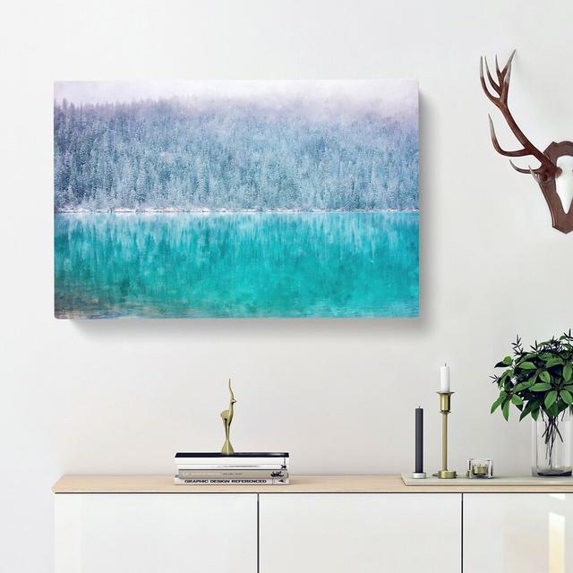 Sketch of Lake Louise Painting - Wrapped Canvas Graphic Art Print East Urban Home Size: 60cm H x 91cm W x 3cm D on Productcaster.