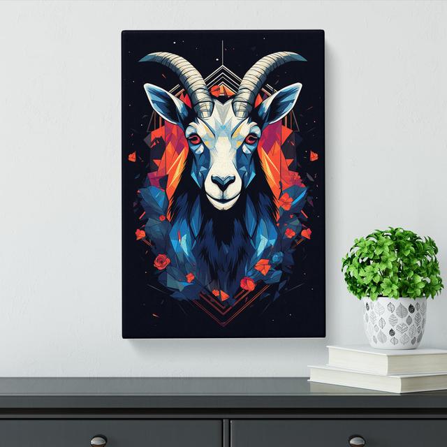 Goat Geometric No.2 - Art Prints Natur Pur Size: 76cm H x 50cm W x 3cm D on Productcaster.