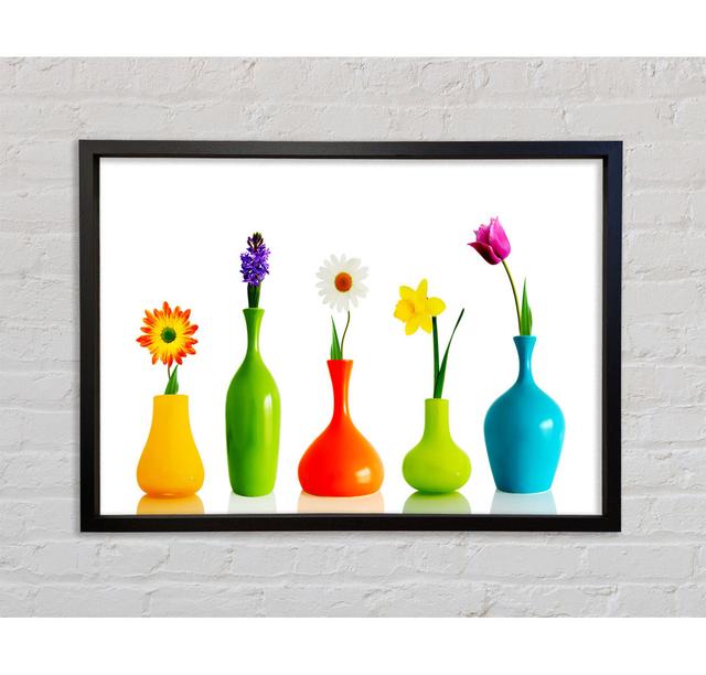 Flower Vases - Single Picture Frame Art Prints on Canvas Bright Star Size: 100cm H x 141.4cm W x 3.3cm D on Productcaster.