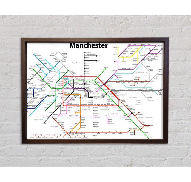 Manchester Pub Tube Map - Single Picture Frame Art Prints on Canvas Williston Forge Size: 100cm H x 141.4cm W x 3.3cm D on Productcaster.