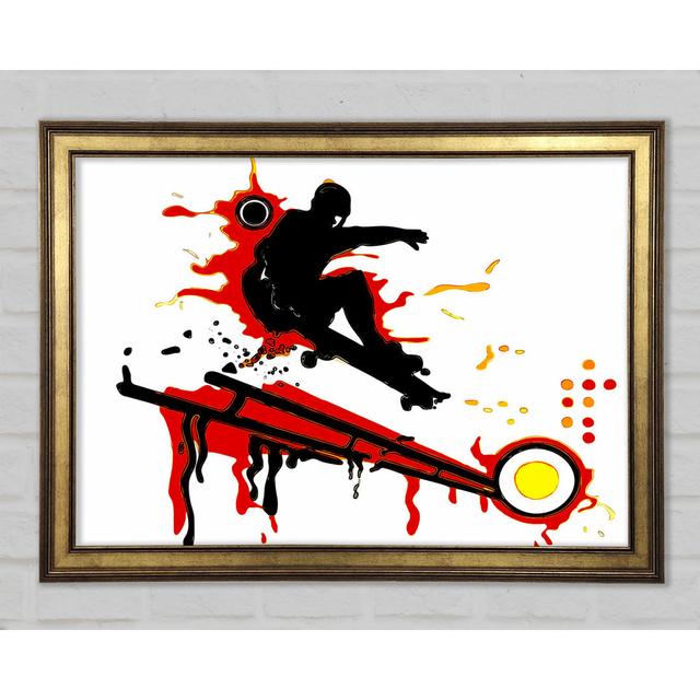 Skateboarders Railing - Single Picture Frame Art Prints Ivy Bronx Size: 21cm H x 29.7cm W x 1.5cm D on Productcaster.