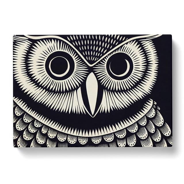 Mind Bending Owl Abstract - Wrapped Canvas Graphic Art Alpen Home Size: 40cm H x 60cm W x 3cm D on Productcaster.