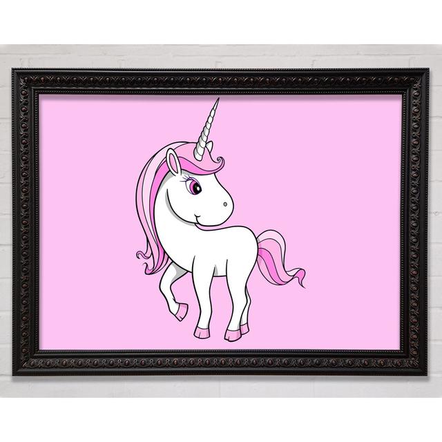 Unicorn Walking - Single Picture Frame Print Bright Star Colour: Pink, Size: 21cm H x 29.7cm W on Productcaster.