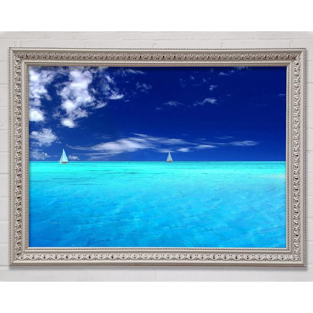 Ocean Sailboat Duo - Print Longshore Tides Format: White Framed Paper, Size: 29.7cm H x 42cm W x 3cm D on Productcaster.