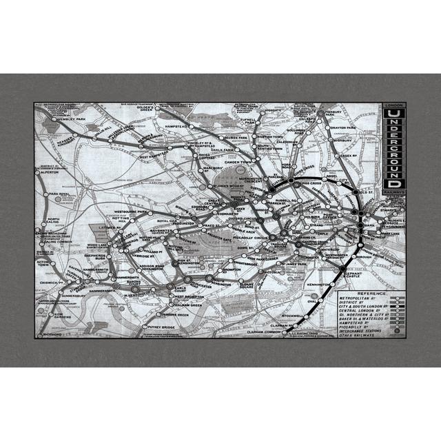 London Map 2 - Wrapped Canvas Print Borough Wharf Size: 61cm H x 91cm W x 3.8cm D on Productcaster.