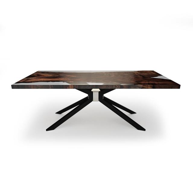 Rectangular 244Cm L x 122Cm W Dining Table Arditi Collection Table Base Colour: Black/Chrome on Productcaster.