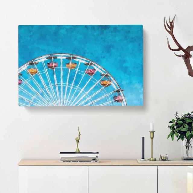 Santa Monica Pier Ferris Wheel - Wrapped Canvas Graphic Art Print East Urban Home Size: 30cm H x 45cm W x 4cm D on Productcaster.