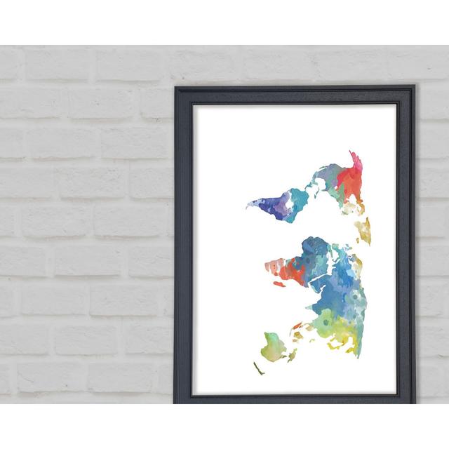 Map of the World - Single Picture Frame Art Prints Ivy Bronx Size: 59.7cm H x 84.1cm W on Productcaster.