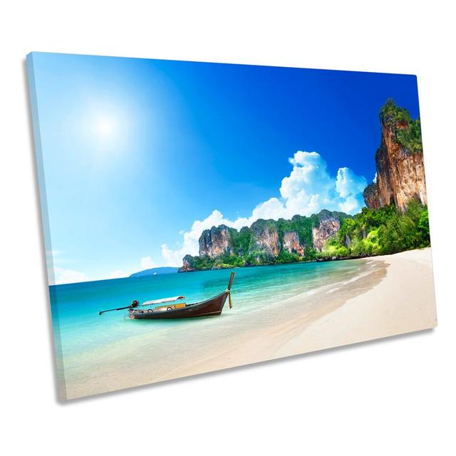 Sunset Beach Krabi Thailand - Wrapped Canvas Print Longshore Tides Size: 61cm H x 91.4cm W x 4cm D on Productcaster.