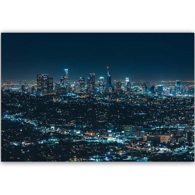 City at Night - Wrapped Canvas Photograph Print Latitude Run Size: 80cm H x 120cm W on Productcaster.