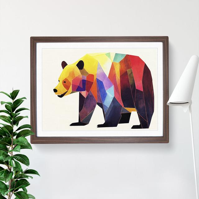 Watercolour Bear Vol.3 Abstract - Picture Frame Painting Alpen Home Frame Colour: Walnut Framed, Size: 25cm H x 34cm W x 2cm D on Productcaster.