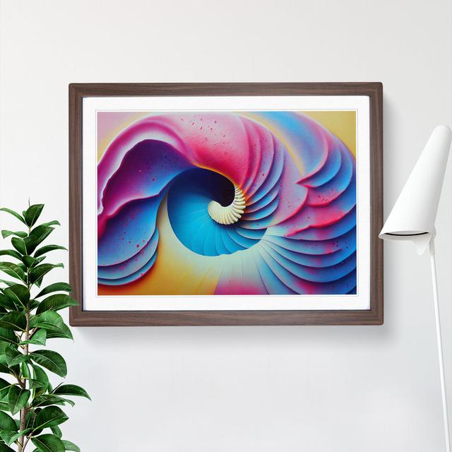 Seashell Vol.3 Abstract - Picture Frame Graphic Art Metro Lane Size: 46cm H x 64cm W x 2cm D, Frame Colour: Walnut on Productcaster.