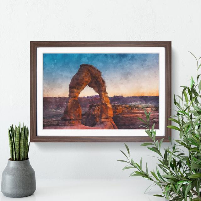 The Stone Arch in Uah - Picture Frame Painting East Urban Home Size: 27cm H x 36cm W x 2cm D, Frame Option: Walnut Framed on Productcaster.