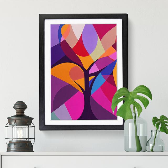 FRM-V0523-1872X Plum Tree Orphism - Picture Frame Print George Oliver Frame Option: Black, Size: 64cm H x 46cm W x 2cm D on Productcaster.