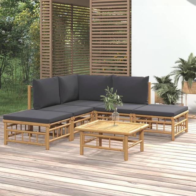 5-Sitzer Lounge-Set Ludwicka mit Polster (Set of 6) Sansibar Home Farbe (Bezug): Dunkelgrau on Productcaster.