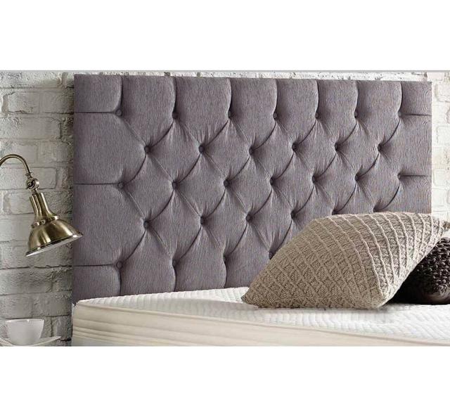 Esters Upholstered Headboard Rosdorf Park Size: Double (4'6), Upholstery: Chenille, Colour: Charcoal on Productcaster.