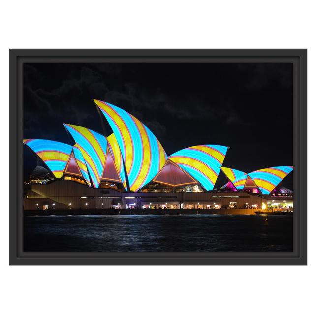 Sydney Opera House Gerahmter Kunstdruck East Urban Home Farbe: Schwarz/Weiß, Größe: 40 cm H x 55 cm B x 2,4 cm T on Productcaster.