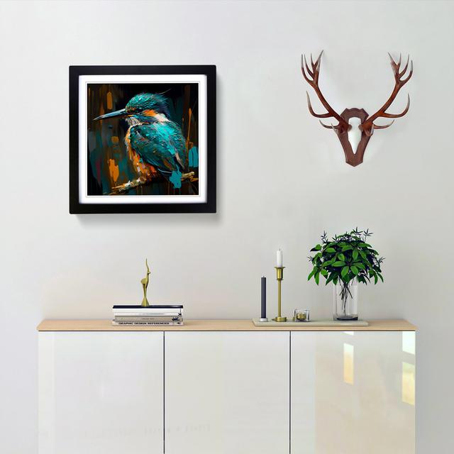 Kingfisher Palette Knife - Single Picture Frame Print on Wood Marlow Home Co. Frame Colour: Black on Productcaster.