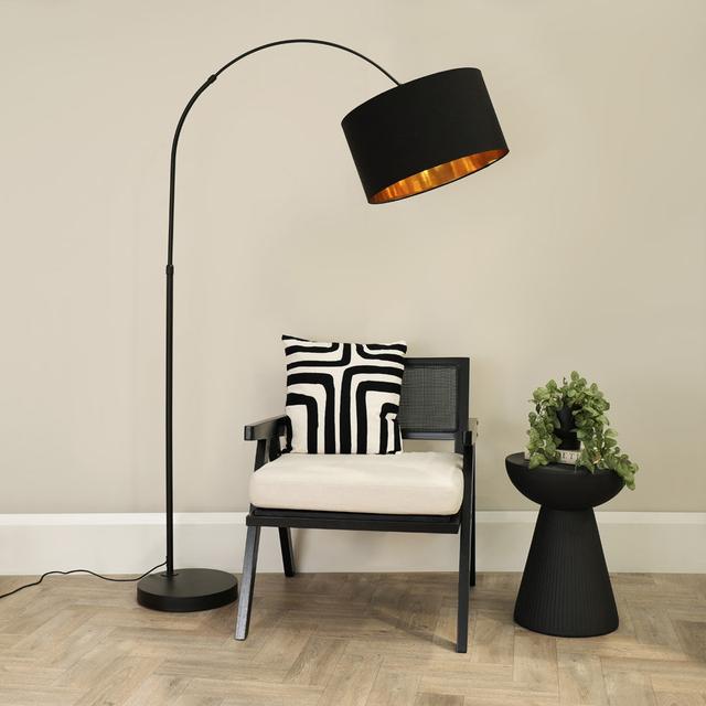 Rinnah 180cm Matte Traditional Floor Lamp 17 Stories Shade Colour: Black on Productcaster.