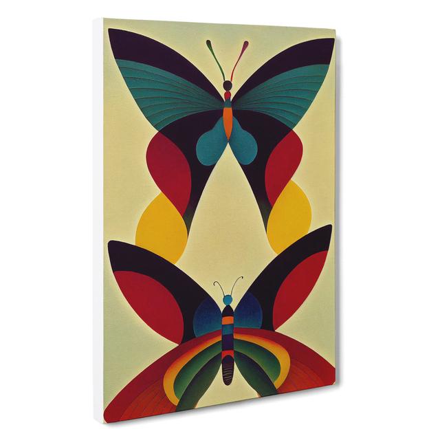 Butterflies In Abstract No.1 - Wrapped Canvas Print Brambly Cottage Size: 50cm H x 35cm W x 3cm D on Productcaster.