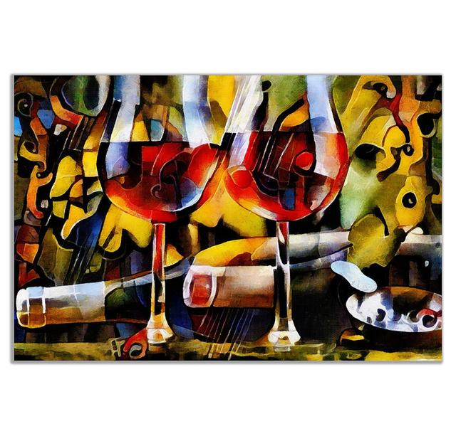 Kitchen Wines Cubism Canvas Wall Art Picture Print Panther Print Size: 41cm H x 61cm W on Productcaster.